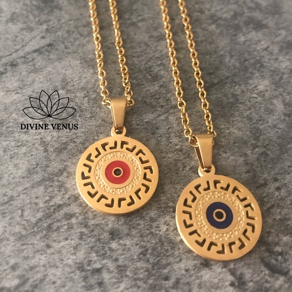 Evil Eye Necklace - Gold Plated Stainless Steel - Picture 8 of 8
